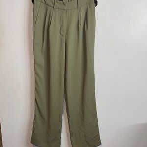 Stretch Crepe Pleated Wide Leg Pant